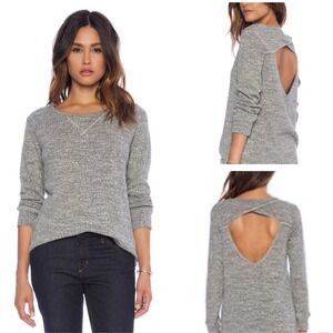 LNA Alissar Pullover Long Sleeve Top with Open Back XS